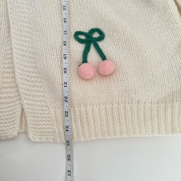 Fashion Nova Women White Cherry Embroidered Cardigan Sweater Plus 2X Y2K Cute - Picture 10 of 10